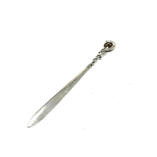 120 - Antique scottish silver & set with smokey quartz letter opener measures approx 19.5cm long