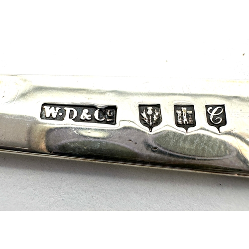 120 - Antique scottish silver & set with smokey quartz letter opener measures approx 19.5cm long