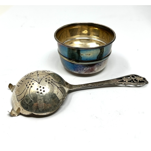 101 - Vintage silver strainer spoon and bowl by edward viners