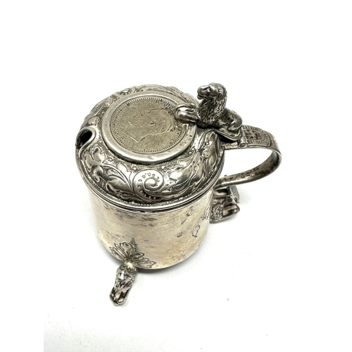 77 - Vintage 830 silver mustard pot by H Opheim 1991 Norway