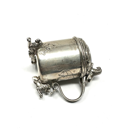 77 - Vintage 830 silver mustard pot by H Opheim 1991 Norway