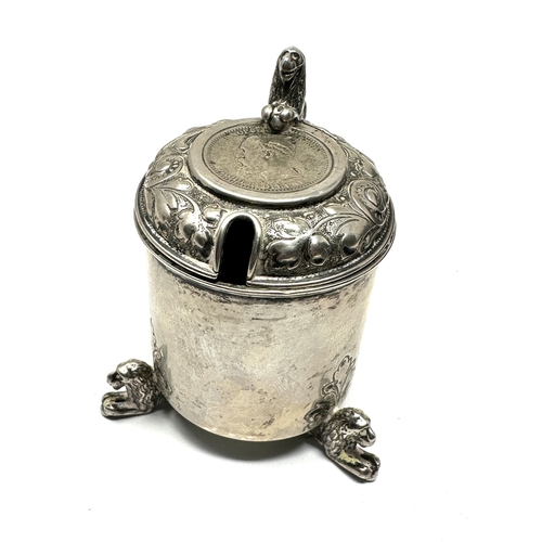 77 - Vintage 830 silver mustard pot by H Opheim 1991 Norway