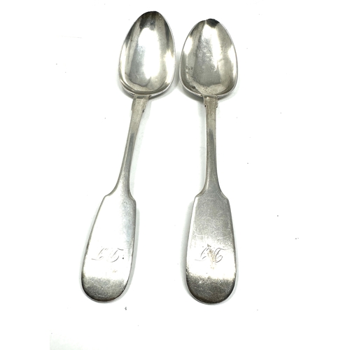 68 - 2 silver table spoons & 1 other