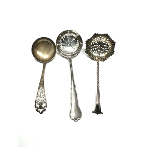 70 - 3 antique silver spoons includes shifter spoons etc