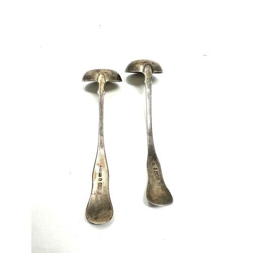 117 - 2 antique georgian scottish silver sauce ladles