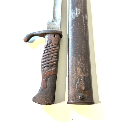 9 - ww1 german butcher bayonet & scabbard maker marked alex coppel solingen