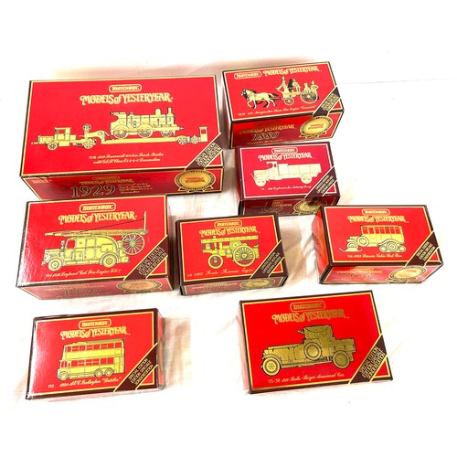 23 - Boxed Matchbox models of Yesteryear 1929 Scammell 100T truck trailer GER loco YS-16,1936 Leyland Cub... 