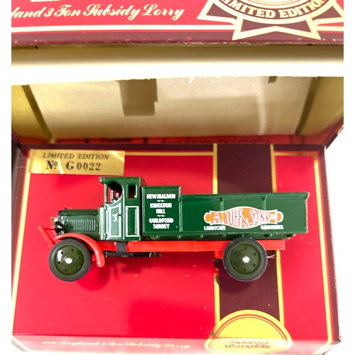 23 - Boxed Matchbox models of Yesteryear 1929 Scammell 100T truck trailer GER loco YS-16,1936 Leyland Cub... 