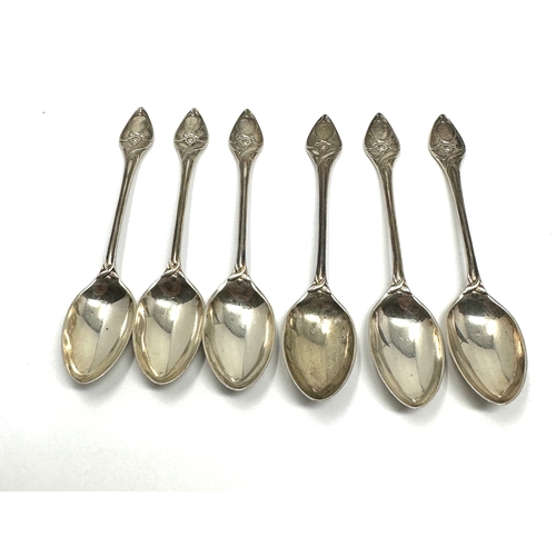 50 - 6 silver tea spoons Birmingham silver hallmarks
