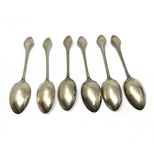 50 - 6 silver tea spoons Birmingham silver hallmarks