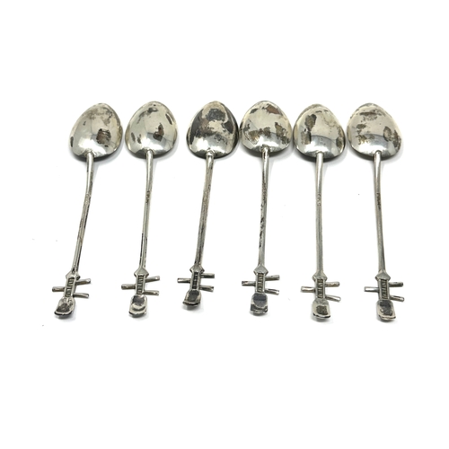 26 - 6 sterling silver tea spoons