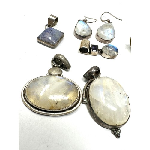 320 - 6 x .925 moonstone jewellery (47g)