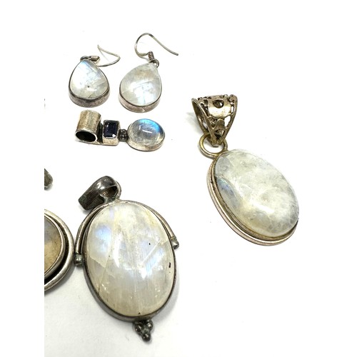 320 - 6 x .925 moonstone jewellery (47g)