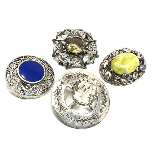 321 - 4 x .925 scottish brooches (73g)