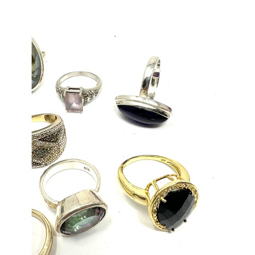 326 - 10 x .925 gemstone set rings including tggc (79g)