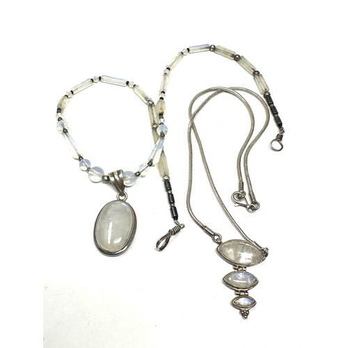 333 - 2 x .925 moonstone necklaces (47g)