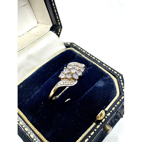 210 - 9ct gold diamond & tanzanite dress ring (1.8g)