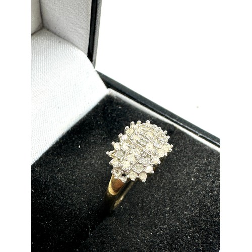 297 - 9ct gold vintage diamond set cluster ring (2g)