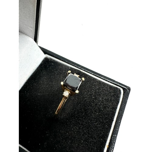 172 - 9ct gold black and white diamond set ring (2.1g)