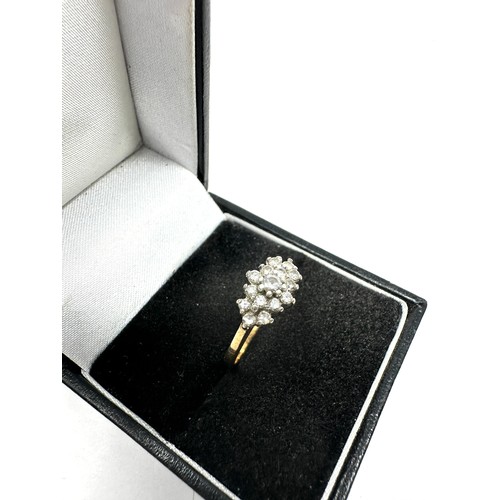 250 - 9ct gold vintage diamond set cluster ring (2g)