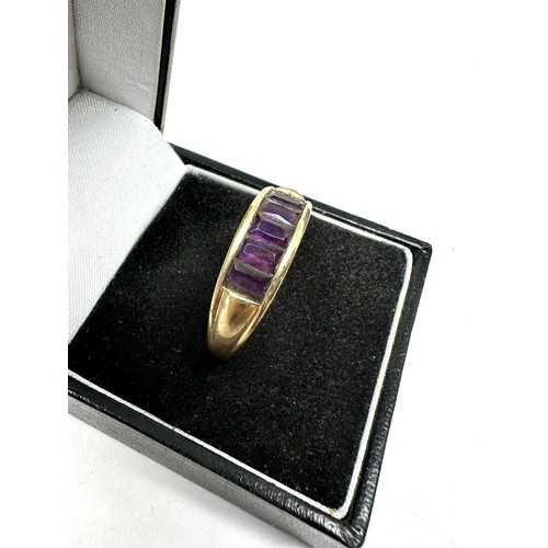 165 - 9ct gold vintage amethyst set cocktail ring (3.8g)