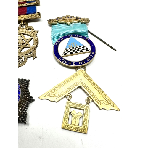 392 - 4 silver masonic jewels