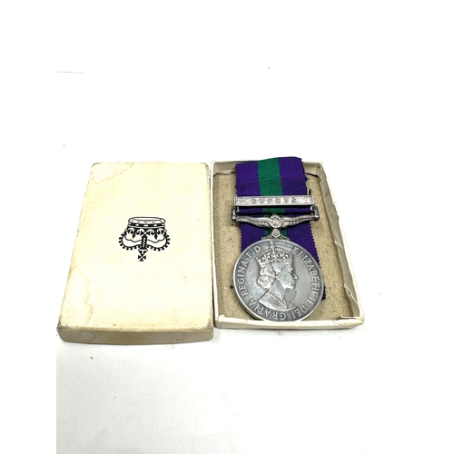 385 - Boxed ER.11 G.S.M -Cyprus officers medal to LT T.J Oconnor R.A.M.C