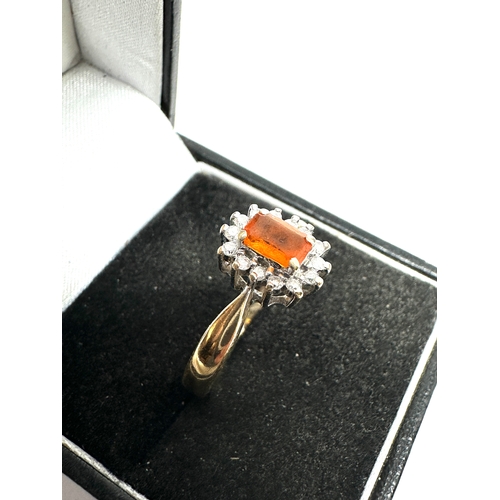 69 - 9ct gold fire opal & diamond ring