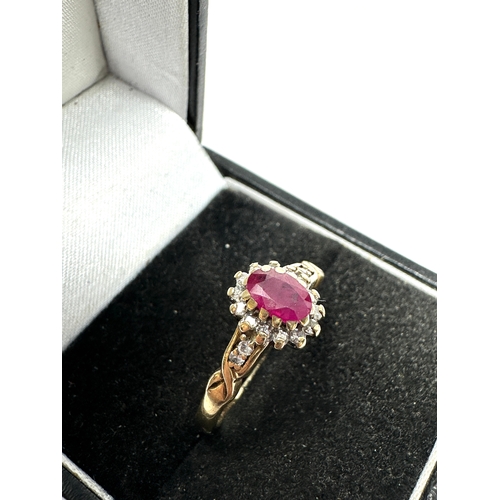 71 - 9ct gold ruby  & diamond ring