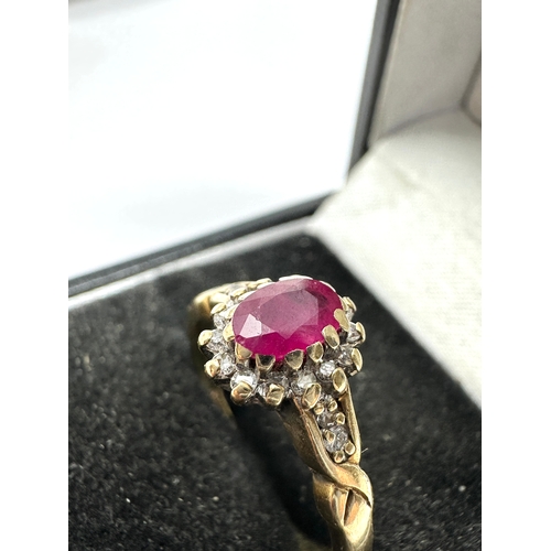 71 - 9ct gold ruby  & diamond ring