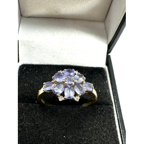 74 - 9ct gold tanzanite & diamond ring