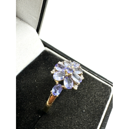 74 - 9ct gold tanzanite & diamond ring