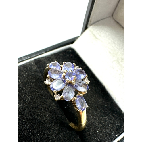 74 - 9ct gold tanzanite & diamond ring