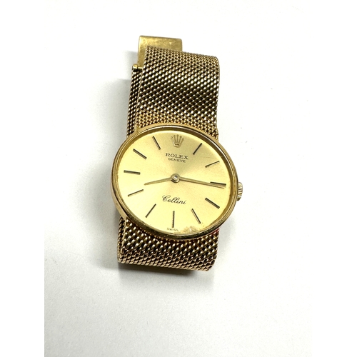 404 - Ladies 18ct gold Rolex cellini the watch is ticking with 18ct gold strap total weight of watch 51g