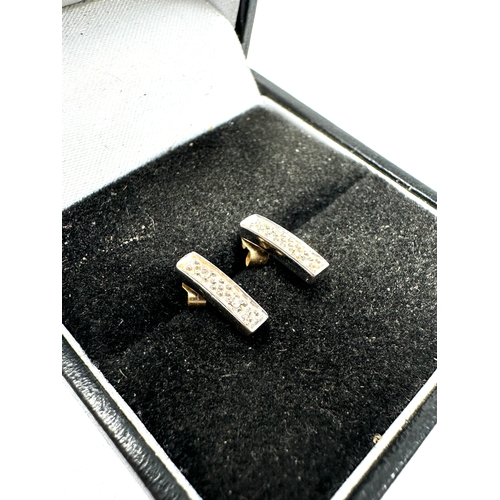 84 - 9ct white gold diamond earrings