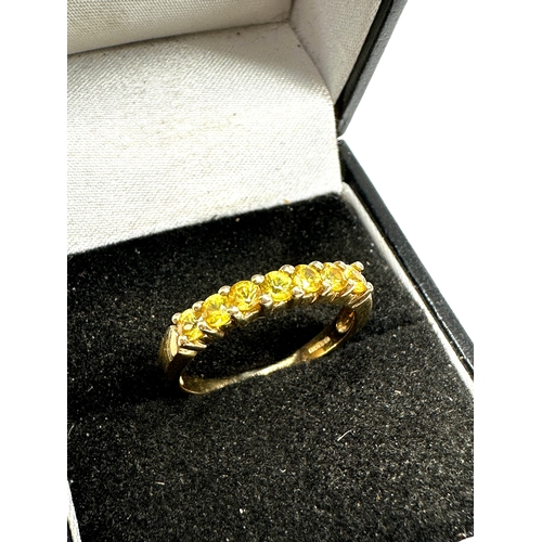 86 - Certificated 9ct gold yellow sapphire gold ring C.O.A