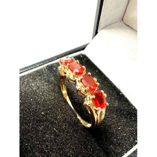 92 - Certificated 9ct gold Fire opal ring C.O.A