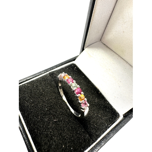 94 - Certificated 9ct gold Multi Gem ring C.O.A