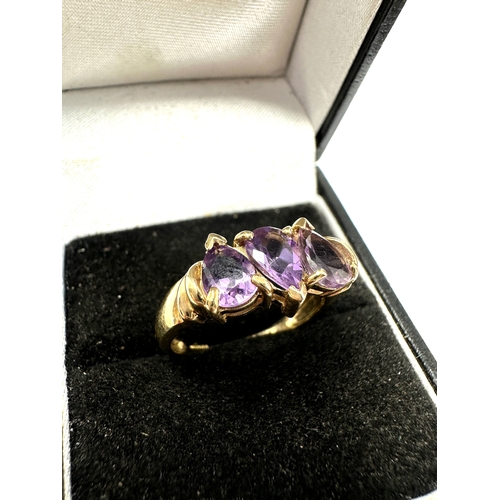 98 - Certificated 9ct gold Amethyst gold ring C.O.A