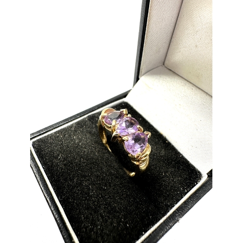 98 - Certificated 9ct gold Amethyst gold ring C.O.A