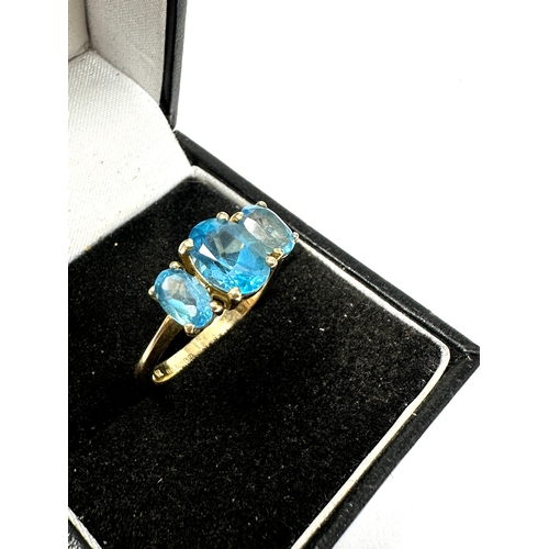 111 - 9ct gold Blue Zircon ring