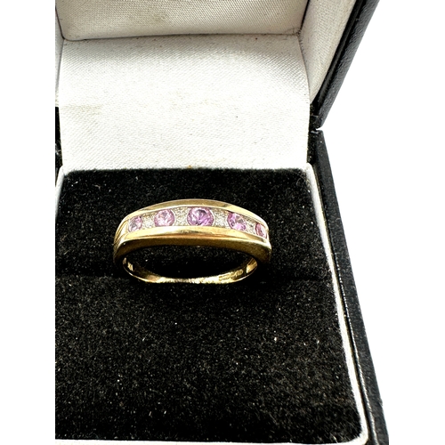 113 - 9ct gold amethyst & diamond ring