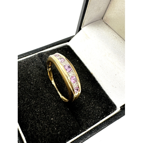 113 - 9ct gold amethyst & diamond ring