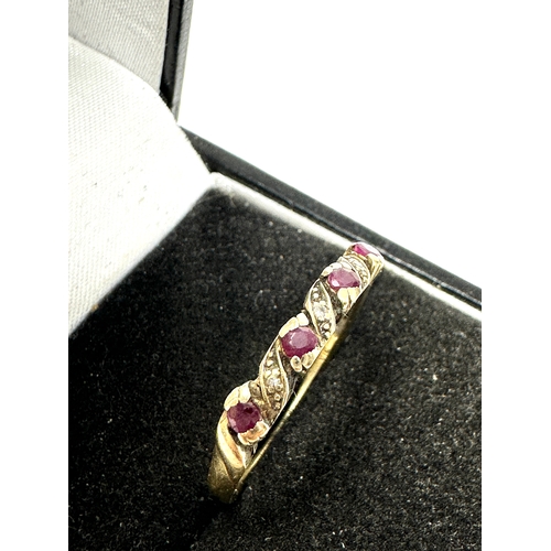 115 - 9ct gold ruby & diamond ring