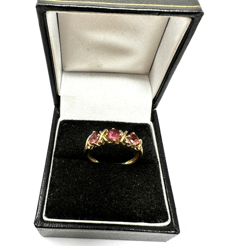 117 - 9ct gold pink tourmaline ring