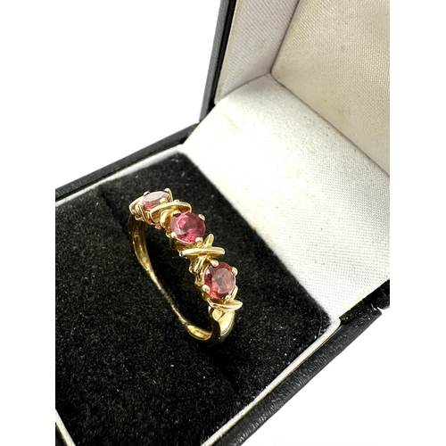 117 - 9ct gold pink tourmaline ring