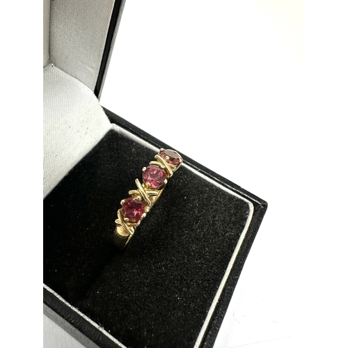 117 - 9ct gold pink tourmaline ring