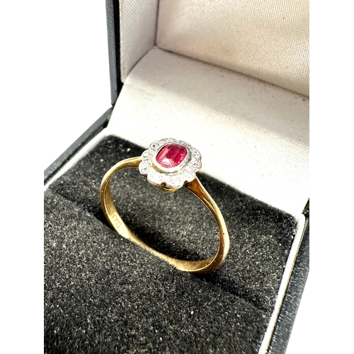 136 - Antique 18ct gold ruby & diamond ring