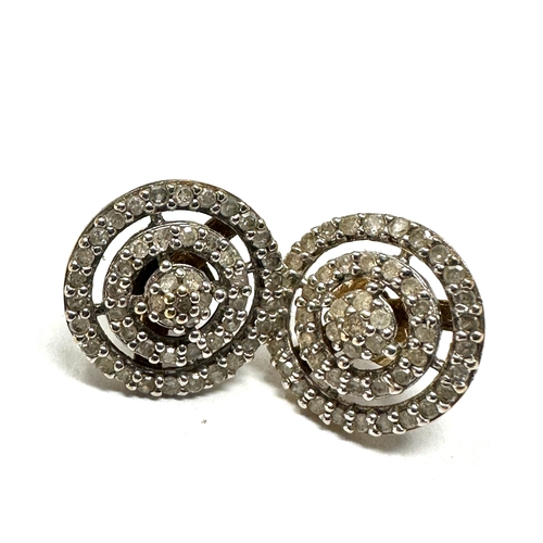 142 - 9ct gold diamond earrings