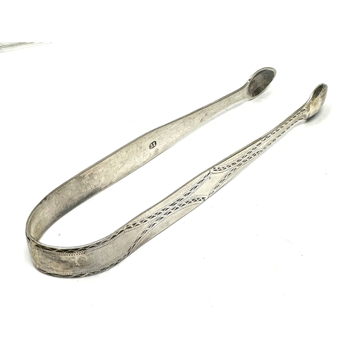 9 - Antique georgian silver sugar tongs